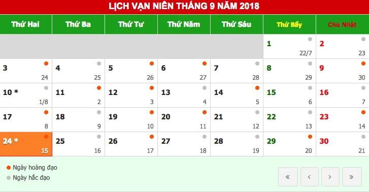 Tết trung thu 2018 ngày mấy dương lịch?