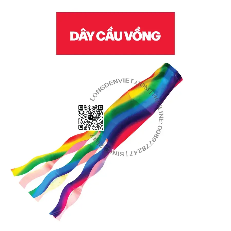 Cầu vồng cờ cá chép Nhật Bản 50cm — đèn lồng thủ công Việt Nam | LongDenViet