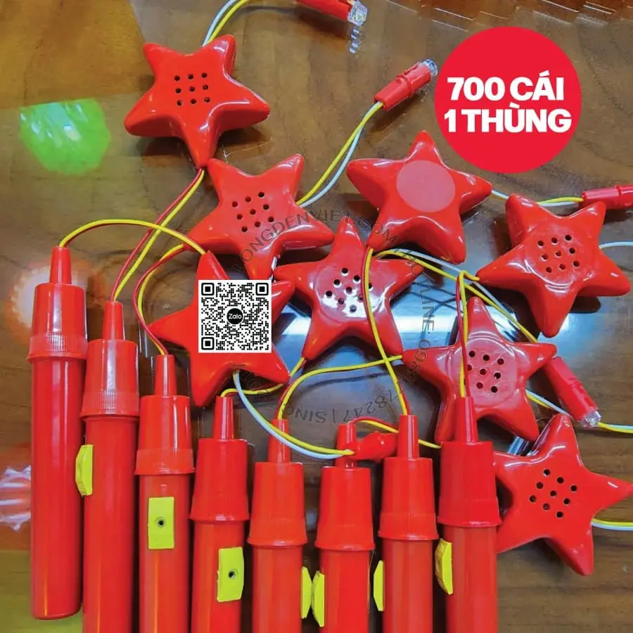 Cán nhựa có nhạc (ngôi sao) 700 cái (1 thùng) — đèn lồng thủ công Việt Nam | LongDenViet