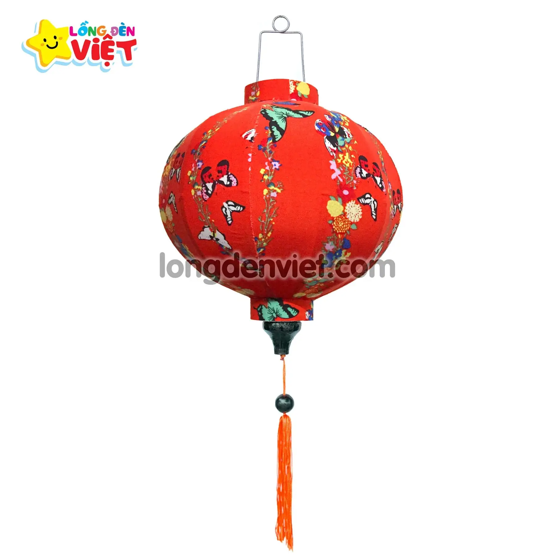 Lồng đèn Hội An Vải Hoa 09 — đèn lồng gỗ Việt Nam | LongDenViet