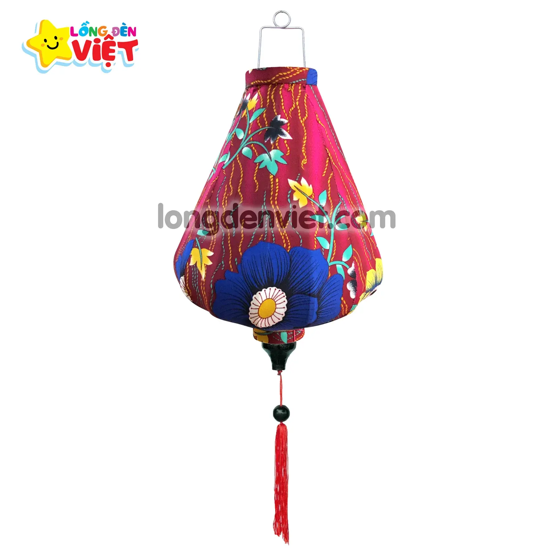 Lồng đèn Hội An Vải Hoa 17 — đèn lồng gỗ Việt Nam | LongDenViet
