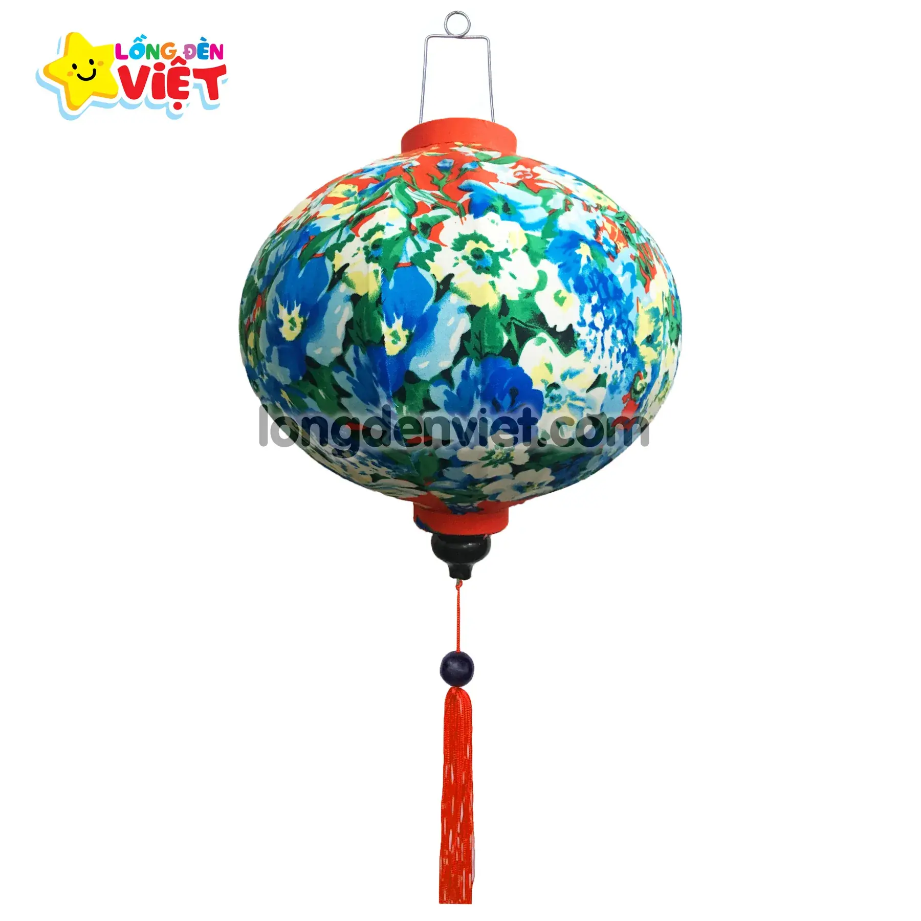 Lồng đèn Hội An Vải Hoa 08 — đèn lồng gỗ Việt Nam | LongDenViet