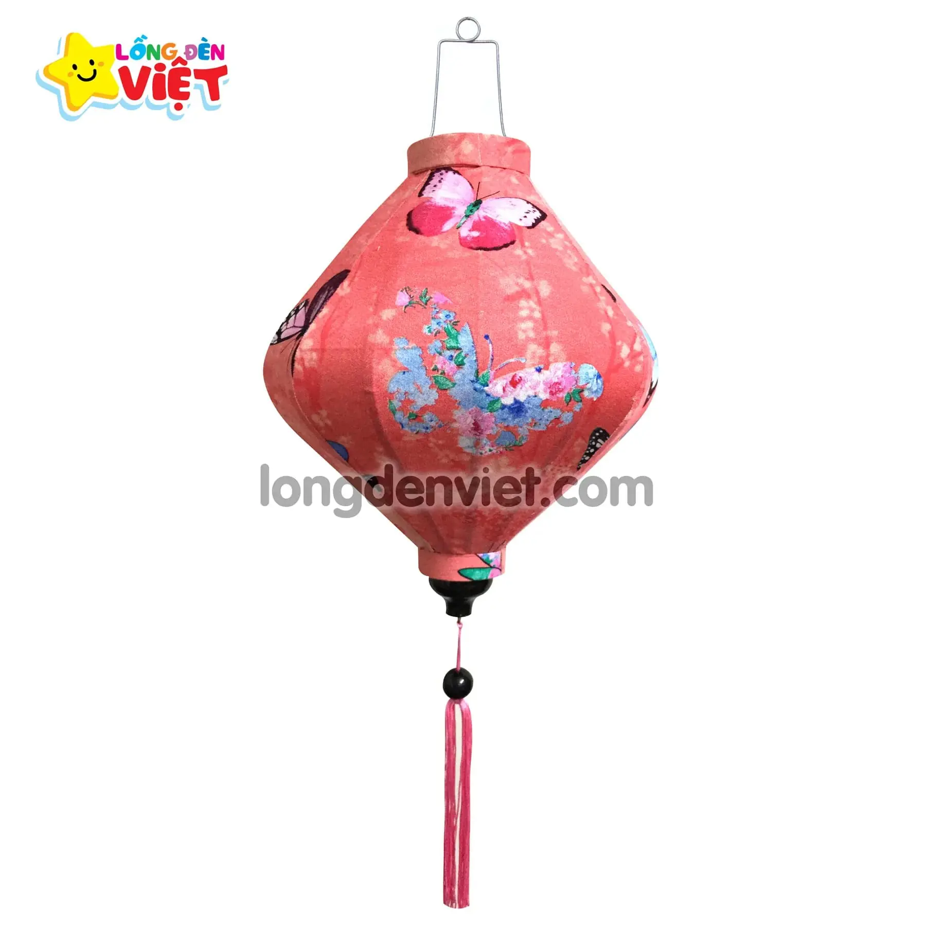 Lồng đèn Hội An Vải Hoa 10 — đèn lồng gỗ Việt Nam | LongDenViet