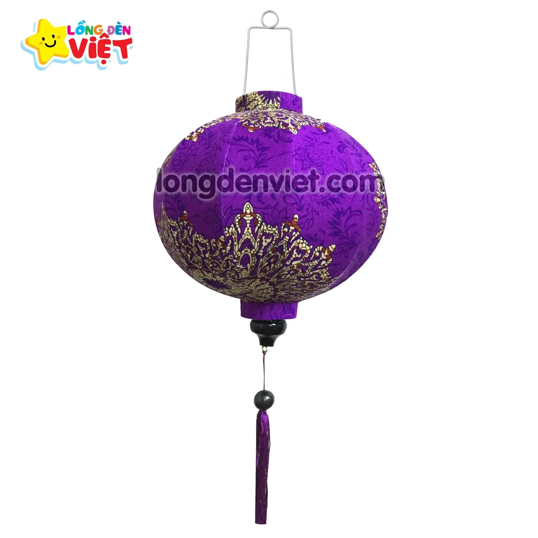 Lồng đèn Hội An Vải Hoa 14 — đèn lồng gỗ Việt Nam | LongDenViet