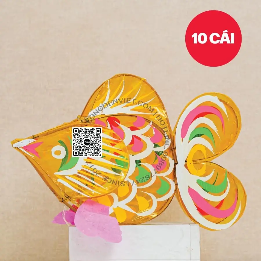Đèn giấy kiếng cá vàng 40cm 10 cái — lồng đèn giá rẻ Việt Nam | LongDenViet