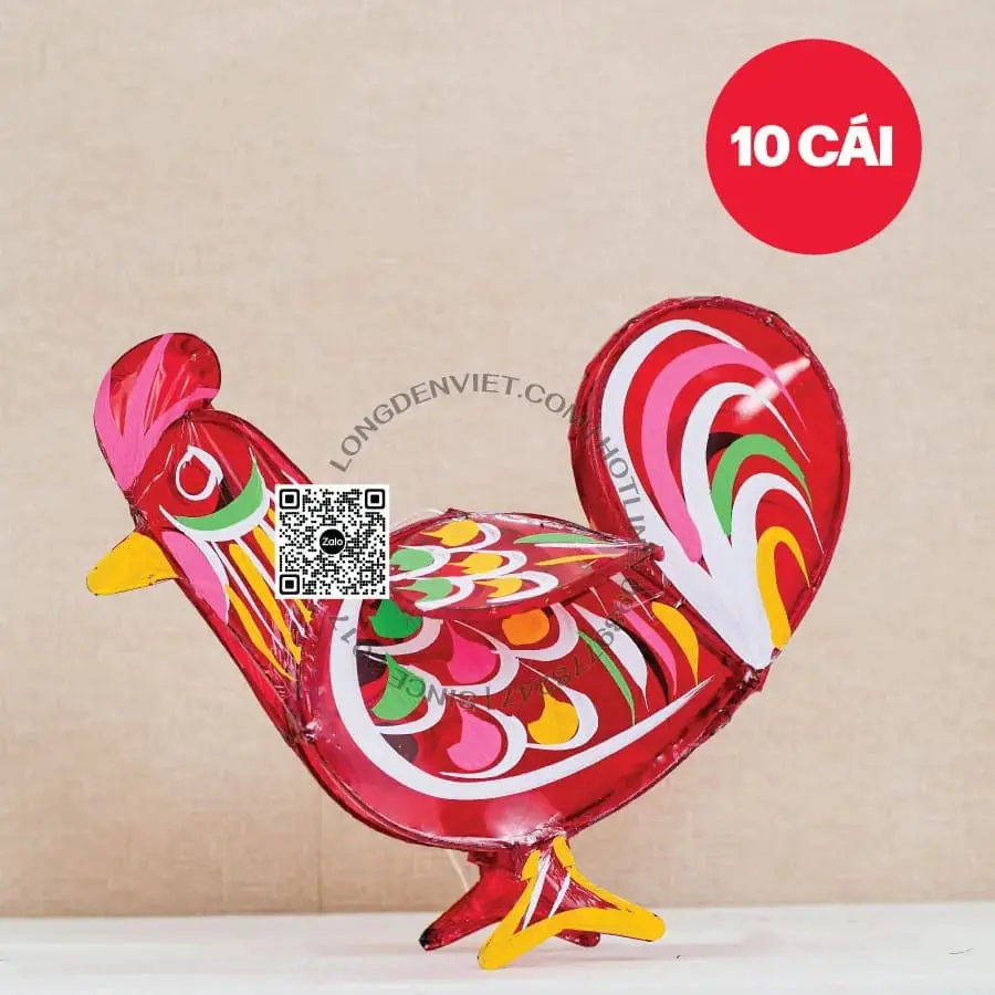Đèn giấy kiếng gà đỏ 40cm 10 cái — lồng đèn giá rẻ Việt Nam | LongDenViet