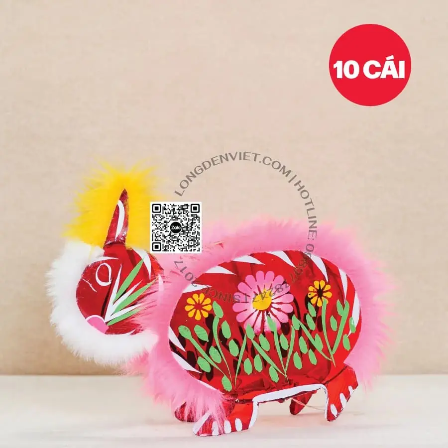 Đèn giấy kiếng lông thỏ đỏ 40cm 10 cái — đèn lồng thủ công Việt Nam | LongDenViet