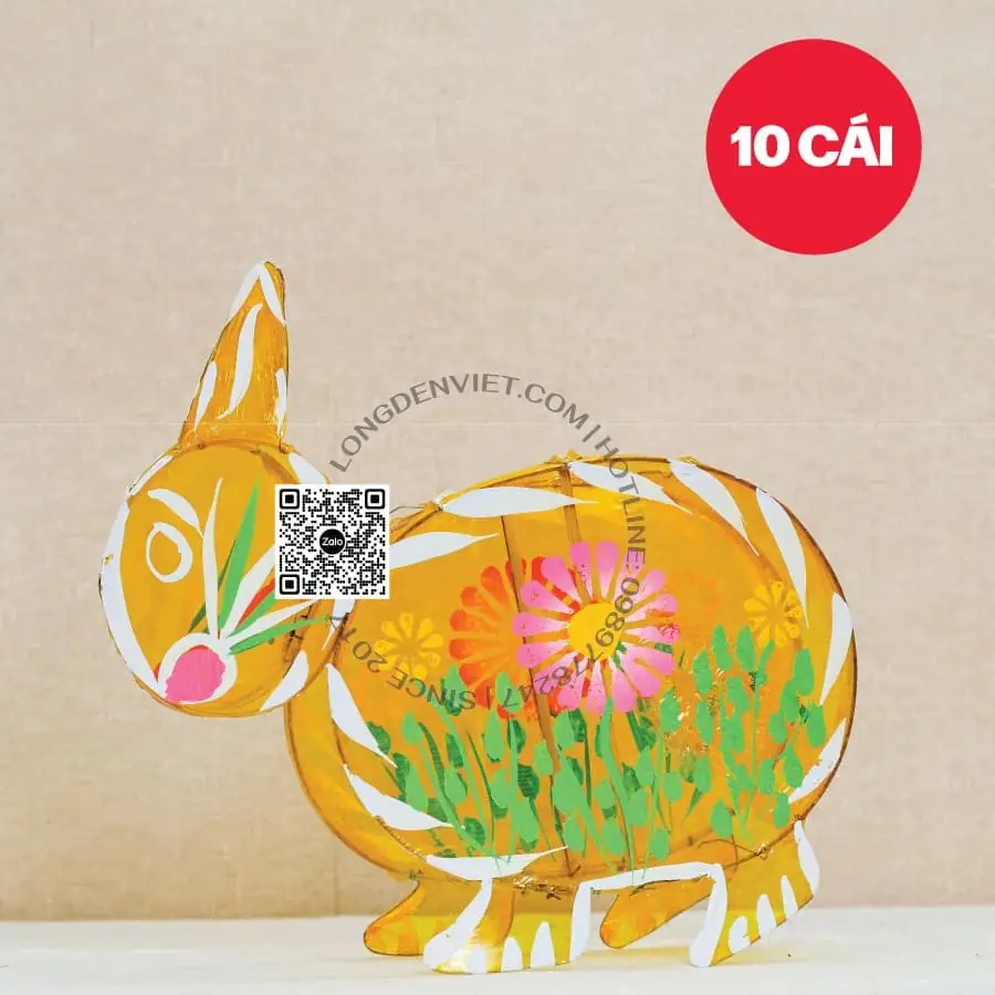 Đèn giấy kiếng thỏ vàng 40cm 10 cái — lồng đèn giá rẻ Việt Nam | LongDenViet