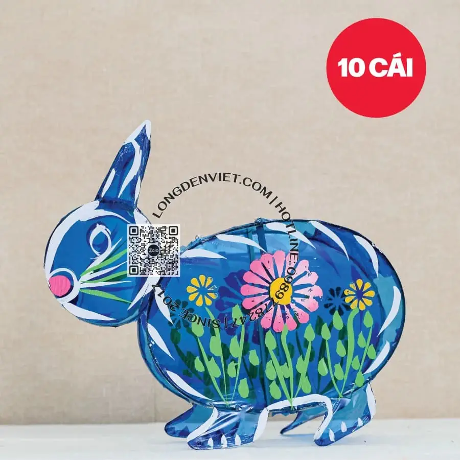 Đèn giấy kiếng thỏ xanh 40cm 10 cái — lồng đèn giá rẻ Việt Nam | LongDenViet