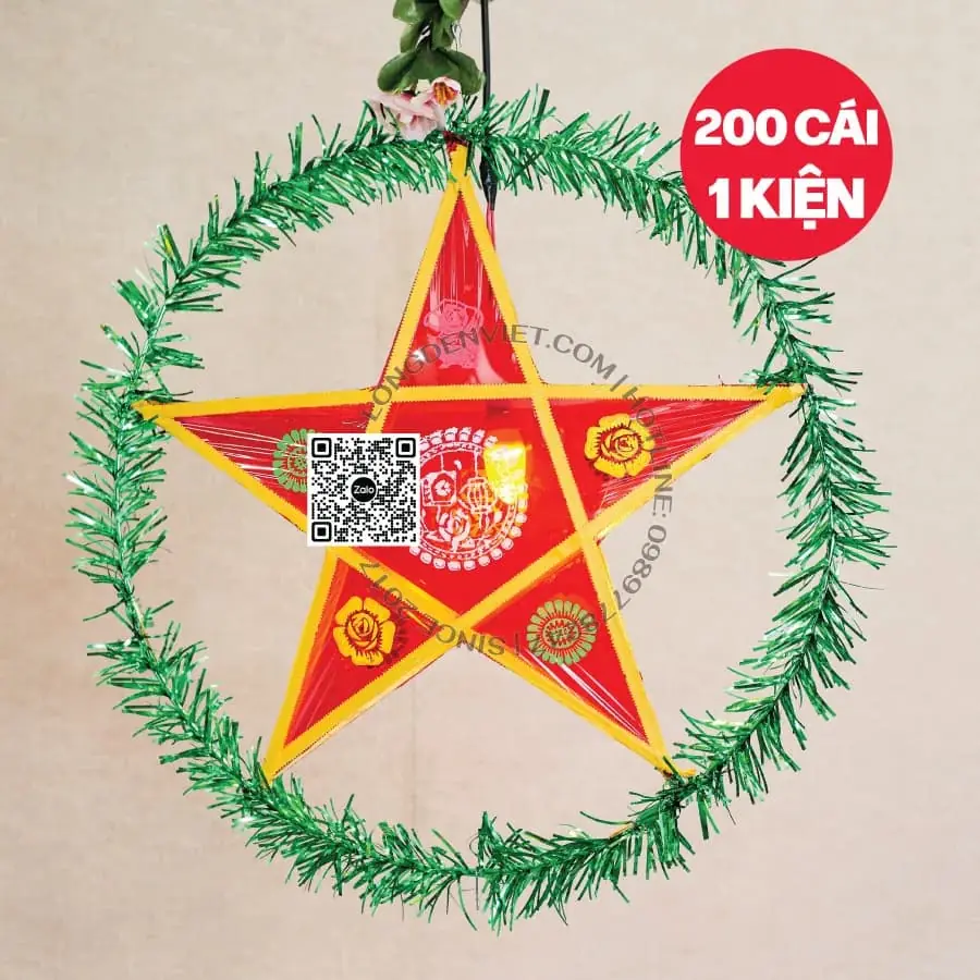 Đèn kiếng Ngôi sao 5 cánh 40cm (1 kiện 200 cái) — lồng đèn giá rẻ Việt Nam | LongDenViet