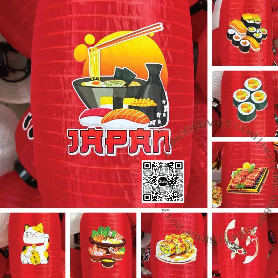 Đèn kiểu Nhật Bản hoạ tiết MS14 — đèn lồng thủ công Việt Nam | LongDenViet