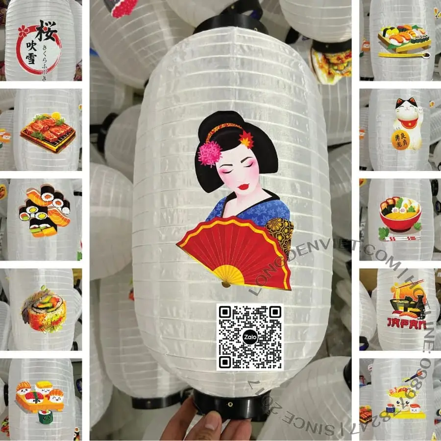 Đèn kiểu Nhật Bản hoạ tiết MS15 — đèn lồng thủ công Việt Nam | LongDenViet