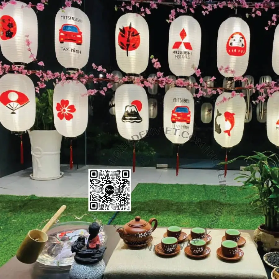 Đèn kiểu Nhật Bản hoạ tiết MS17 — đèn lồng thủ công Việt Nam | LongDenViet