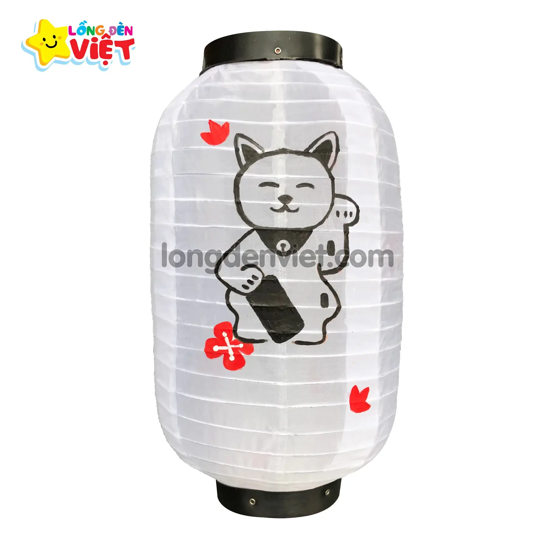 Lồng đèn kiểu nhật Vẽ Mèo V01 — đèn khách sạn Việt Nam | LongDenViet