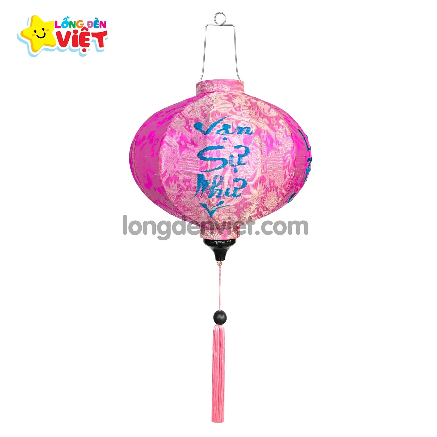 Lồng đèn thêu Vạn Sự Như Ý TH16 — đèn lồng gỗ Việt Nam | LongDenViet