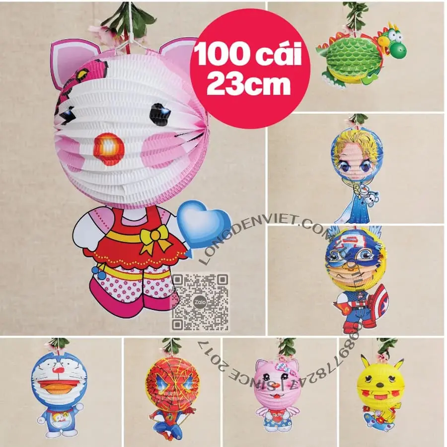 Đèn giấy thú lớn 23cm đủ mẫu 100 cái — đèn lồng thủ công Việt Nam | LongDenViet