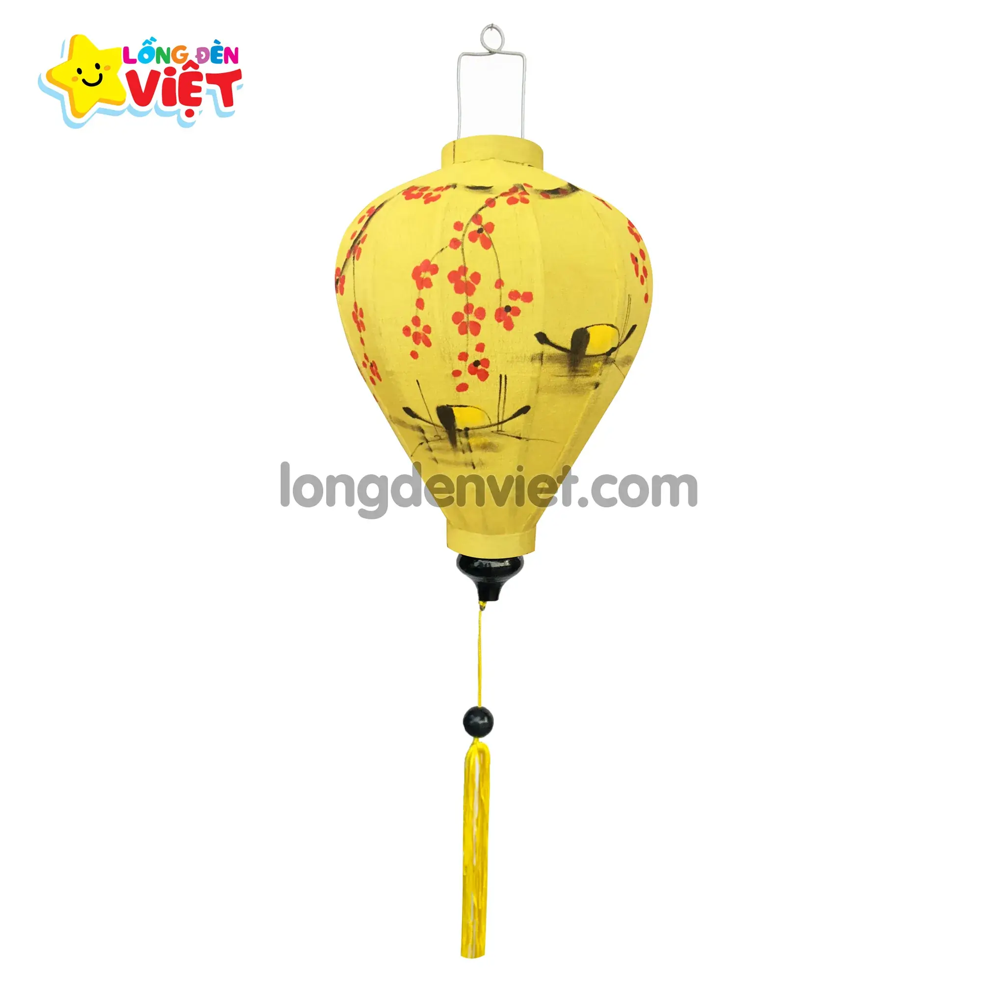 Lồng đèn Hội An vẽ Sông Nước V01 — đèn lồng gỗ Việt Nam | LongDenViet