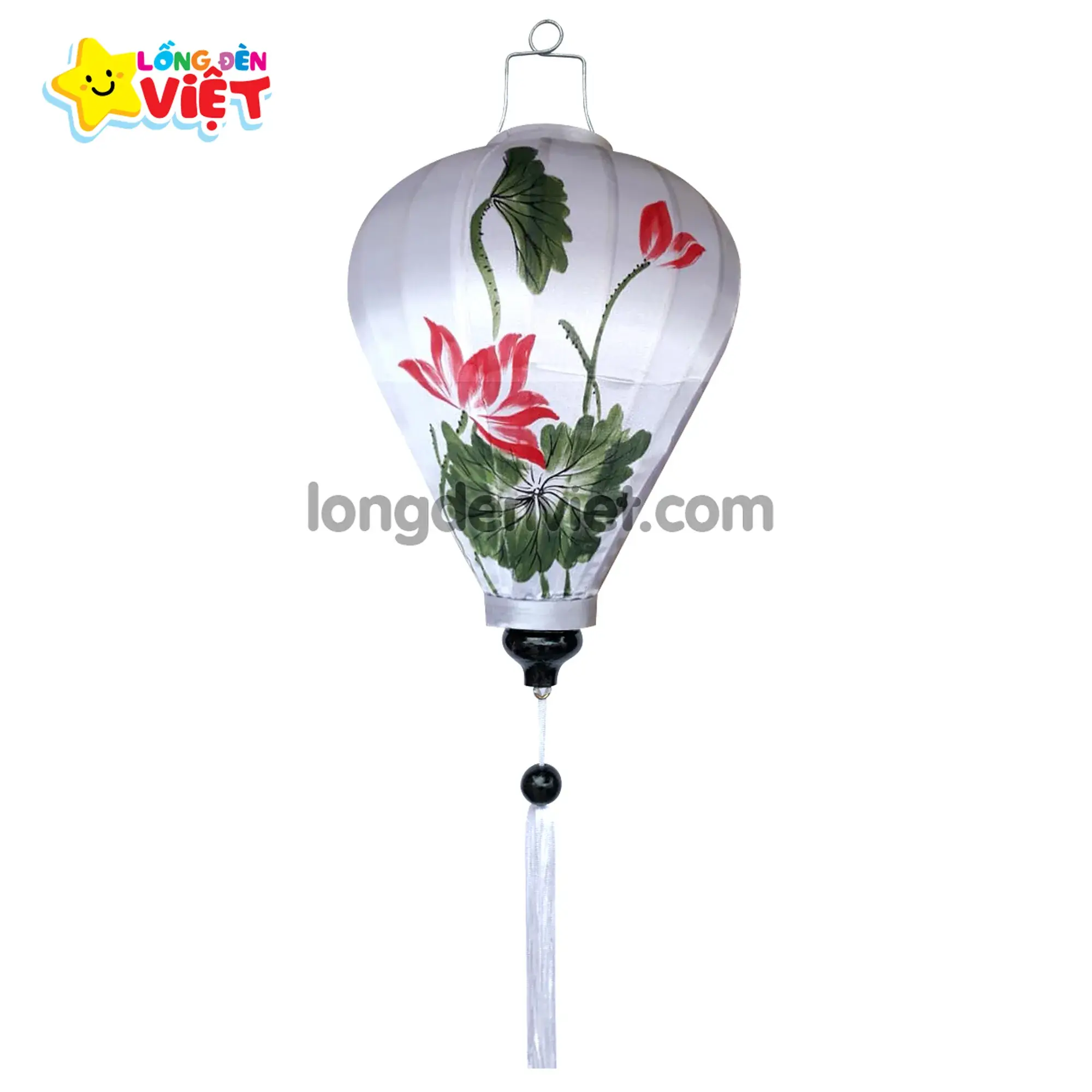 Lồng đèn Hội An vẽ Hoa V05 — đèn lồng gỗ Việt Nam | LongDenViet