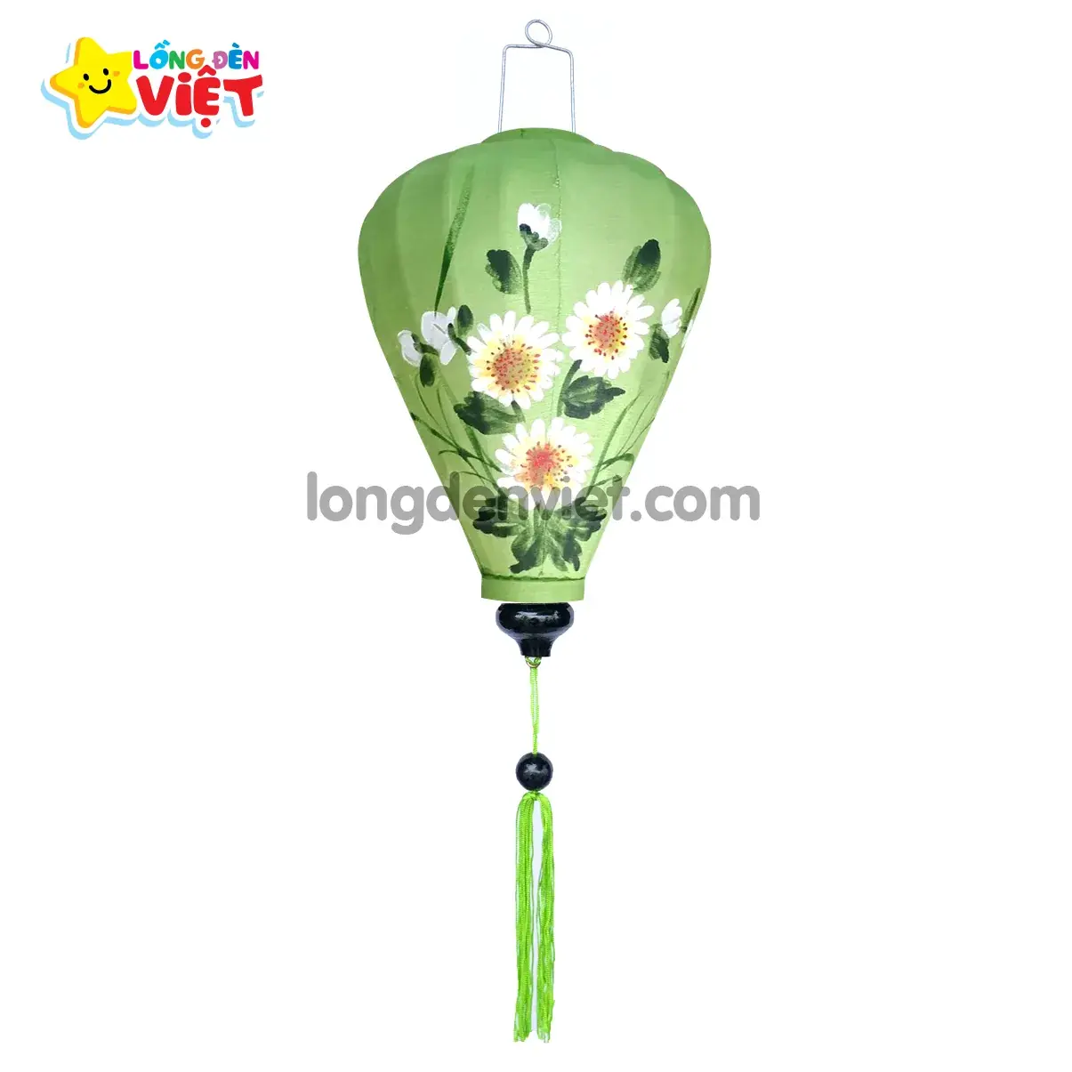 Lồng đèn Hội An vẽ Hoa V04 — đèn lồng gỗ Việt Nam | LongDenViet