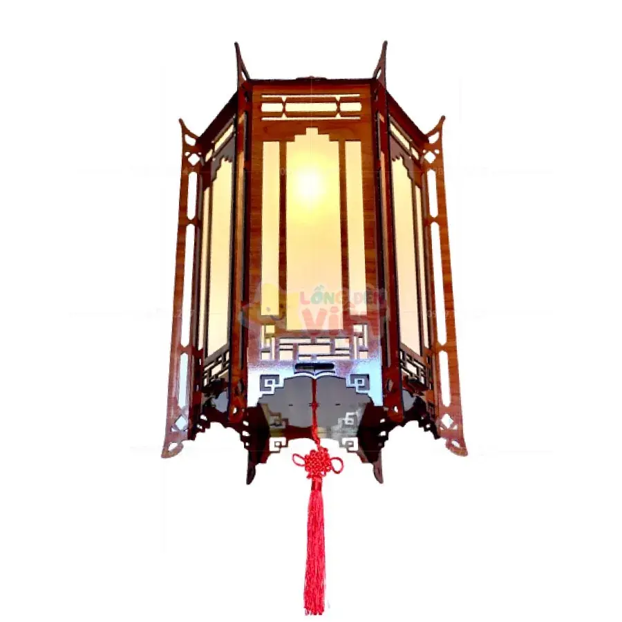 Đèn Kéo Quân Gỗ 40cm — đèn lồng gỗ Việt Nam | LongDenViet