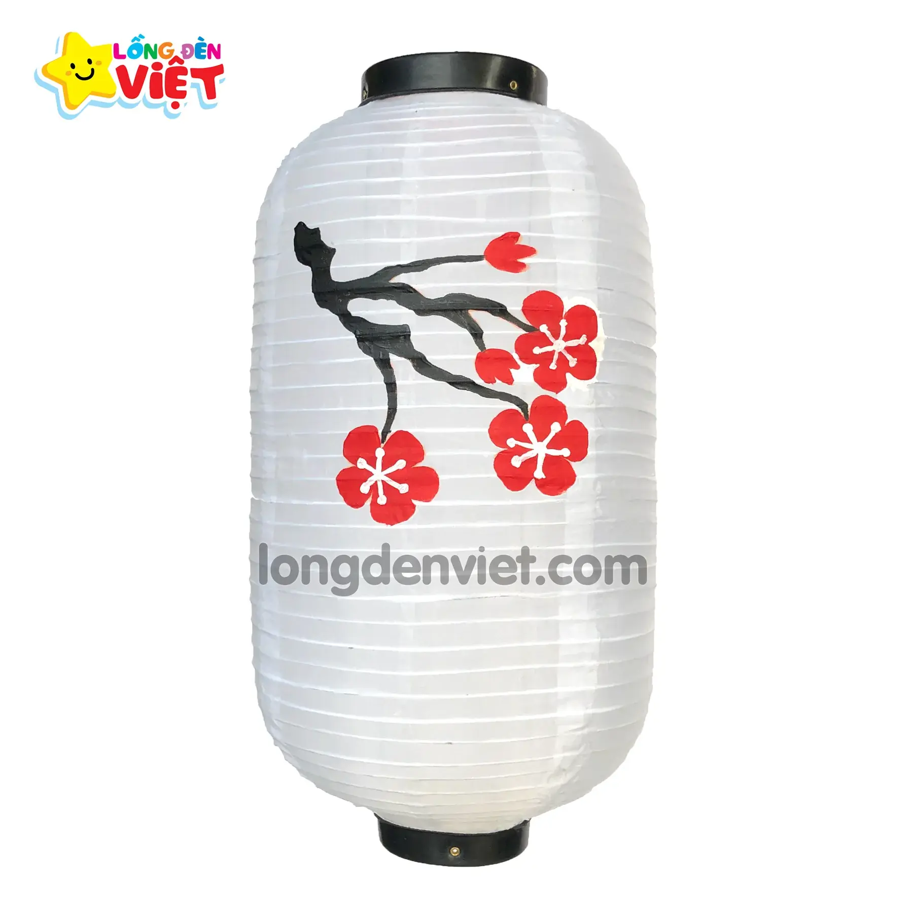 Lồng đèn kiểu nhật Vẽ Hoa Đào V12 — đèn khách sạn Việt Nam | LongDenViet