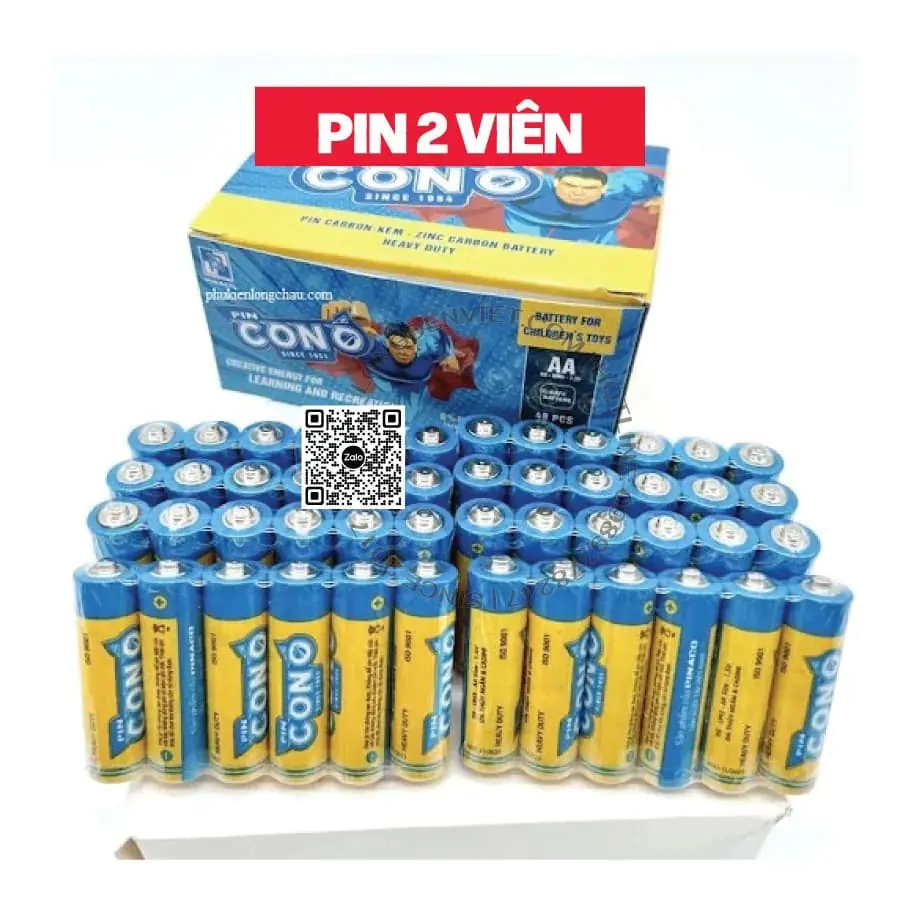 Pin AA gắn cán lồng đèn nhựa (2 viên) — đèn lồng thủ công Việt Nam | LongDenViet