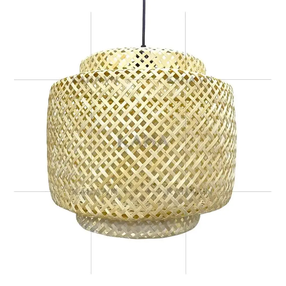 Đèn trụ tre 3 tầng MTX-8490021 — đèn mây tre Việt Nam | LongDenViet