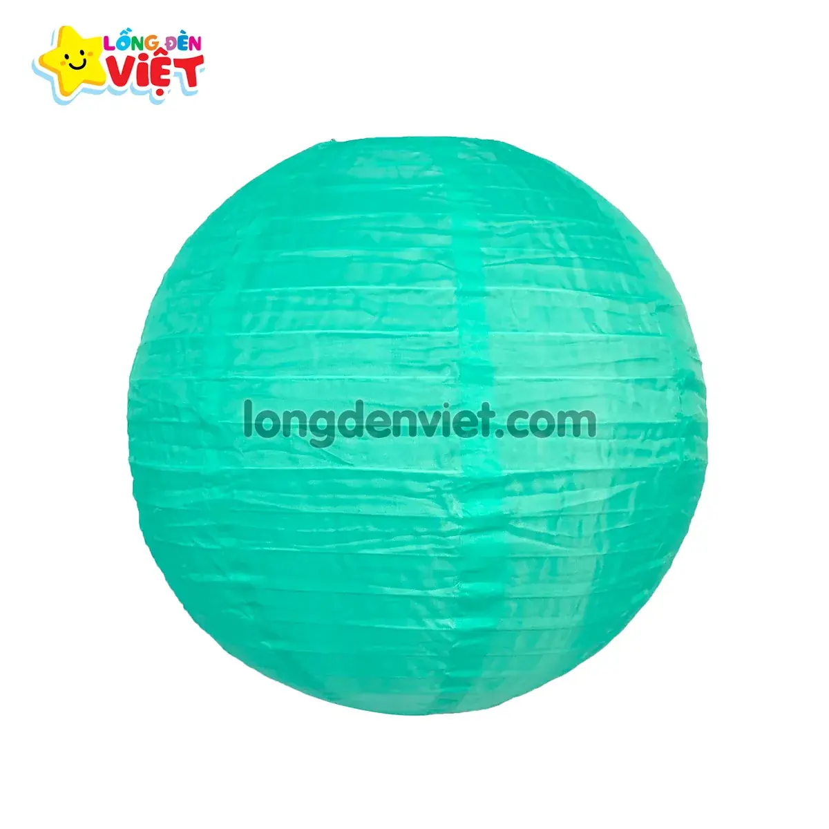 Lồng đèn vải tròn Xanh ngọc — đèn lồng thủ công Việt Nam | LongDenViet