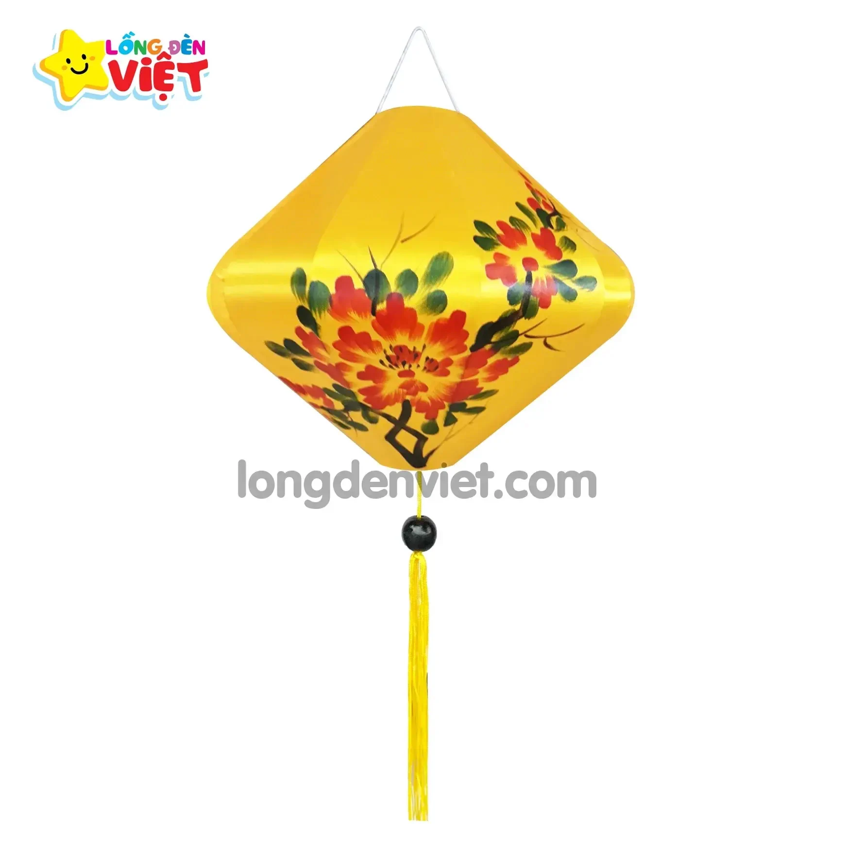 Lồng đèn khung sắt Bánh Ú vẽ Hoa S05 — đèn lồng Tết Việt Nam | LongDenViet