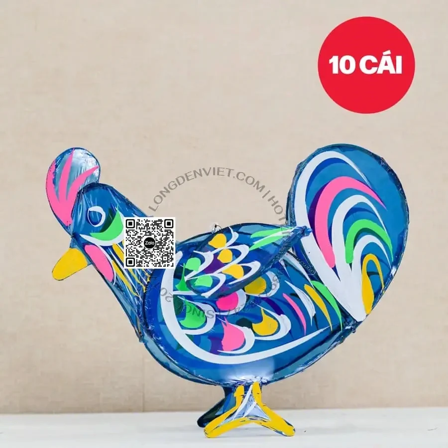 Đèn giấy kiếng gà xanh 40cm 10 cái — đèn vẽ tranh Việt Nam | LongDenViet